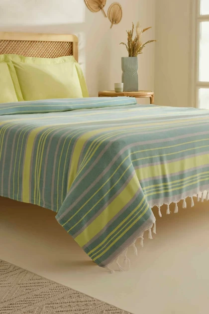 ست روتختی پیکه دو نفره Karaca Home مدل Lynora پنبه پلی‌استر - خاکی