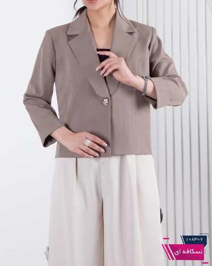 کت مجلسی زنونه یقه انگلیسی تک دکمه TAFFETA