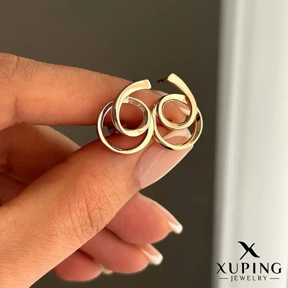 گوشواره اسپیرال با طراحی خاص و آبکاری طلایی ژوپینگ