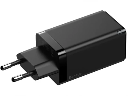 شارژر دیواری سریع سه پورت و کابل تایپ سی بیسوس Baseus CCGaN65E5 GaN5 Pro 65W Charger