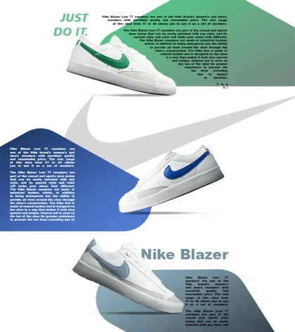 کفش نایک مردانه و زنانه سفید آبی Nike Blazer Low 77 مدل 5798
