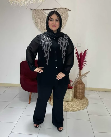 شومیز سایز بزرگ مدل بال فرشته