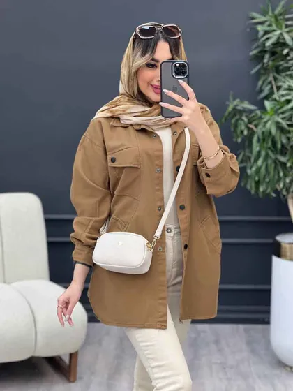 مانتو کتان مداد رنگی