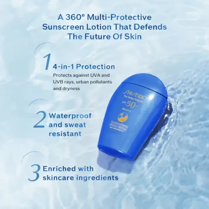 لوسیون ضد آفتاب صورت و بدن SPF50 شیسیدو 50میل