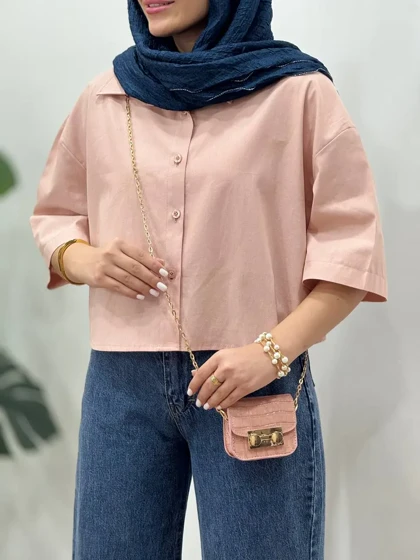 شومیز لینن پنبه‌ایل ماه