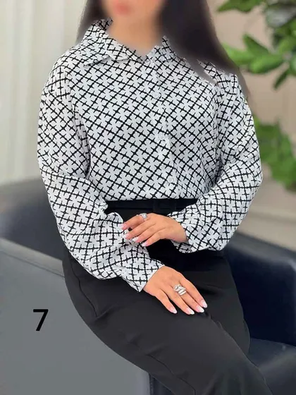 شومیز طرح دار آیسان