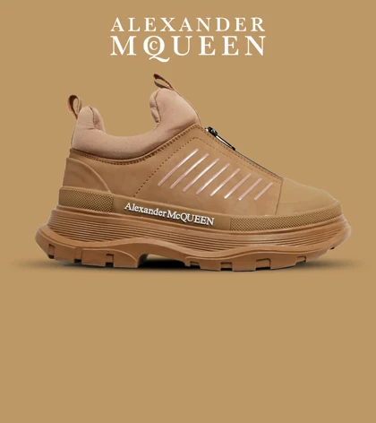 کفش کتانی نیم ساق قهوه ای Alexander McQueen مدل 5760