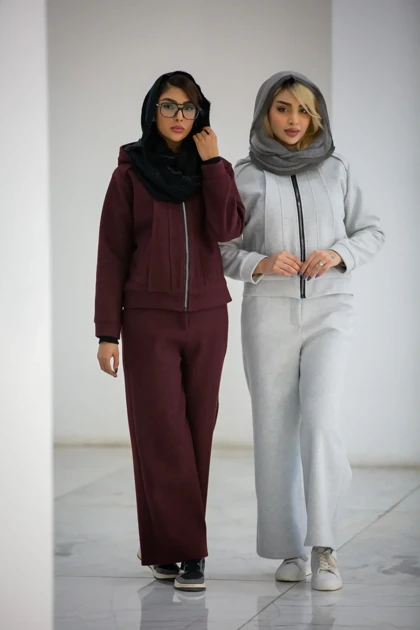 سویشرت زنانه کلاهدار استردار