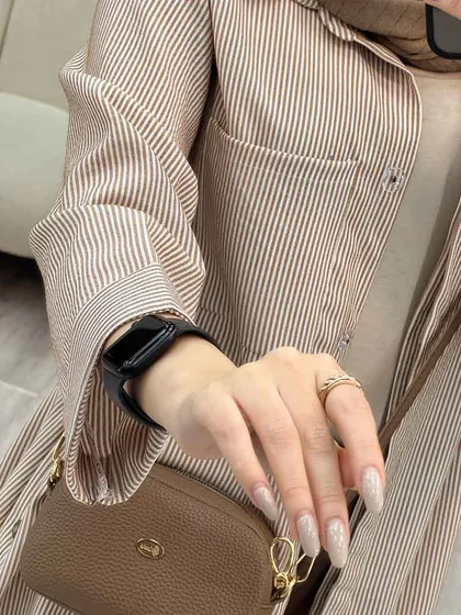 مانتو راه راه بغل سه دکمه
