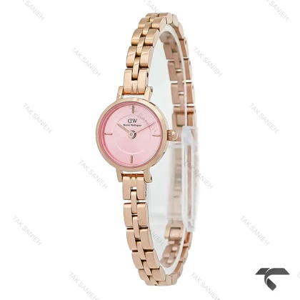 ساعت دنیل ولینگتون مینی Petite زنانه رزگلد صفحه صورتی بند فلزی DW-10699-L