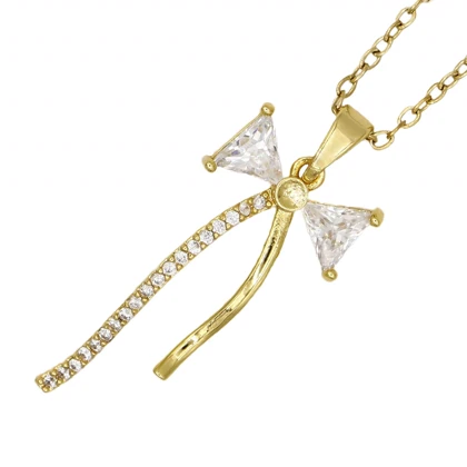 گردنبند دخترانه مدل پروانه نگینی