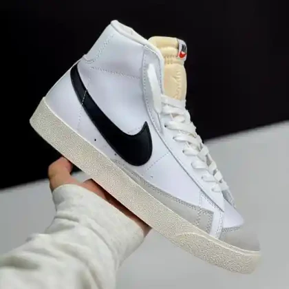 کفش نایک بلیزر ساق‌دار سفید مشکی Nike Blazer Mid White Black