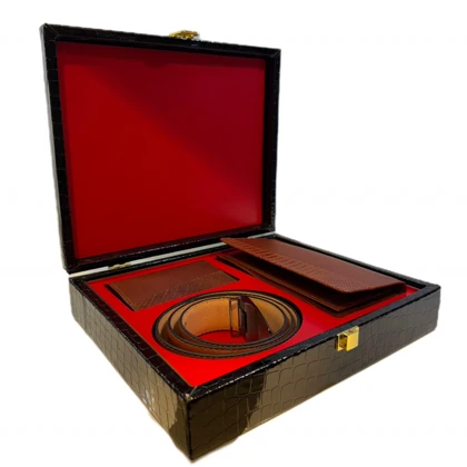 ست هدیه سه تیکه چرم طبیعی آراز