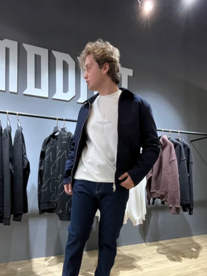 جکت کتان باکسی سرمه ای / برند Snaazy ترکیه