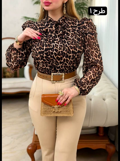 شومیز حریر آستین پف 3698