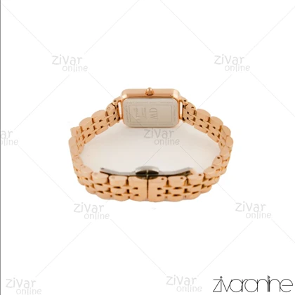 ساعت دنیل ولینگتون کوادرو زنانه رزگلد صفحه مشکی ایندکس خطی 105623