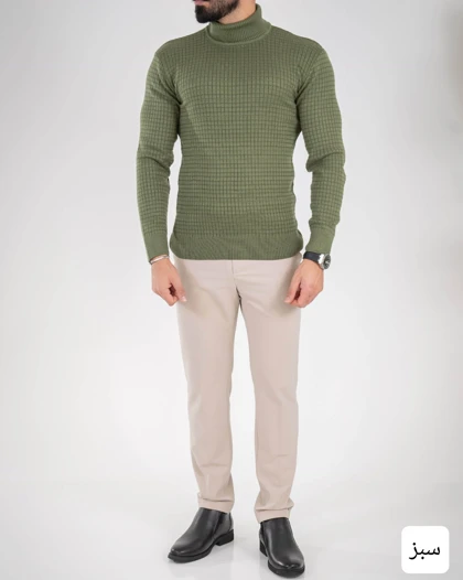 بافت مردانه یقه اسکی اندامی_کد4729