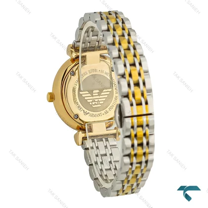 ساعت امپریو آرمانی زنانه دورنگ طلایی ایندکس خط Armani-7859-L