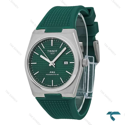 ساعت تیسوت مردانه PRX استیل بند رابر سبز Tissot-7354-G