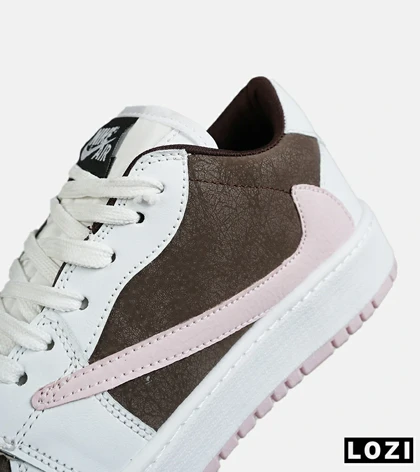 کفش کتانی مردانه و زنانه سفید قهوه ای کرم NIKE travis scott مدل 8318