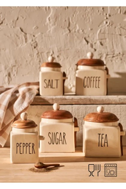 جار سرامیکی Bella Maison مدل Salt - کرم