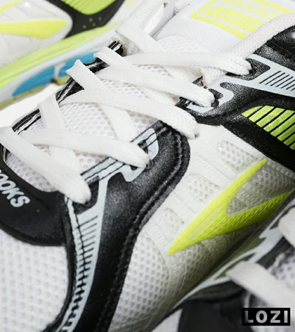 کفش کتانی بزرگ پا سفید مشکی لیمویی BROOKS adrenaline gts 22
