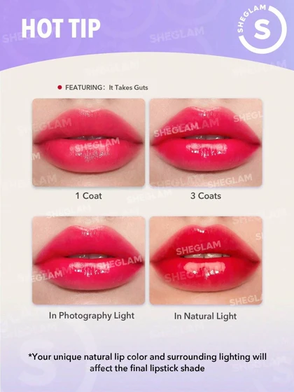 رژ لب براق شیگلم مدل Mirror Kiss High-Shine Lipstick