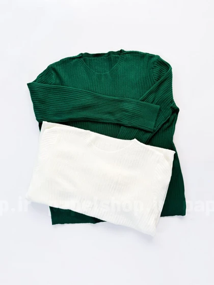 بلوز بافت گپ آستین بلند ساده