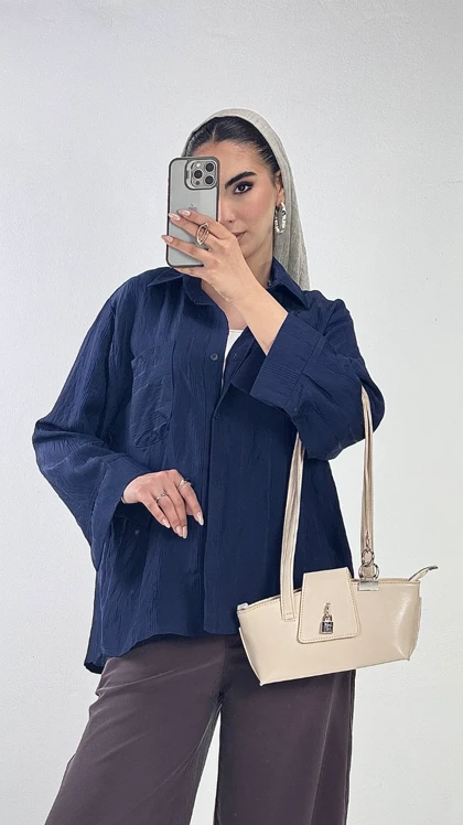 شومیز پارچه راهدار  کد 500605