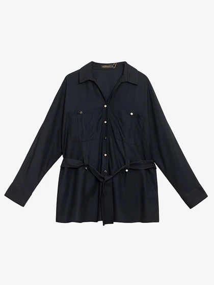 تونیک زنانه ویسکوز آستین بلند یقه مردانه کژوال50102