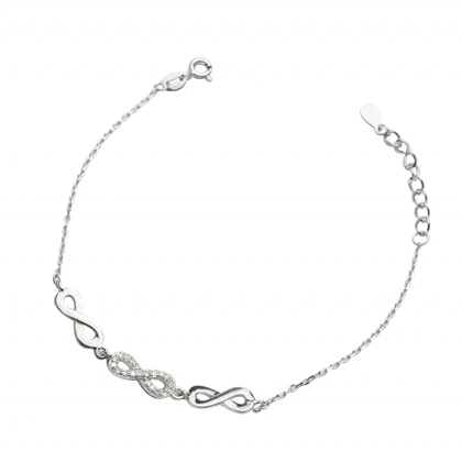 دستبند نقره بی نهایت کد 351273