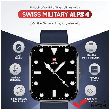 ساعت مچی هوشمند سوئیس میلیتاری SWISS MILITARY مدل SM-WCH-ALPS4-SILF-BLUSSS
