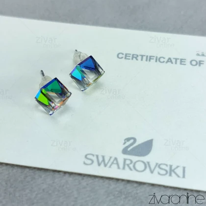 گوشواره سواروسکی مکعبی هفت رنگ 20261