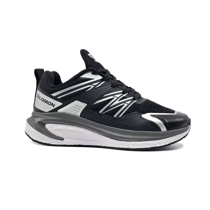 کفش و کتانی اسپرت زنانه و دخترانه مدل SALAMON رنگ مشکی نقره ای کد 95614