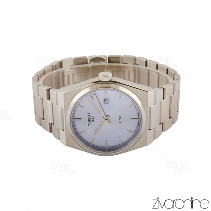 ساعت تیسوت مردانه PRX نقره ای صفحه آبی یخی 105470