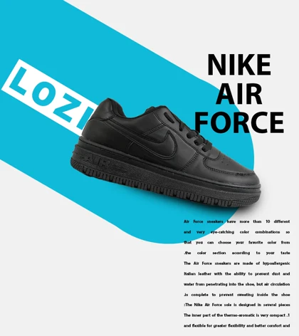 کفش کتانی مردانه و زنانه مشکی نایک NIKE AIR FORCE