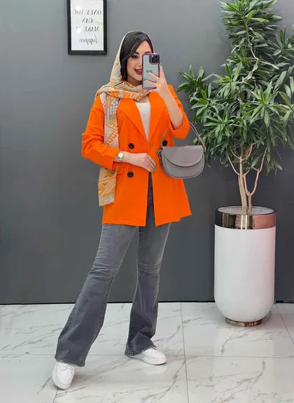 مانتو کتی آستین پاکتی چهار دکمه