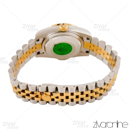 ساعت رولکس دیت جاست زنانه صفحه مشکی ایندکس خطی مدیوم 104473