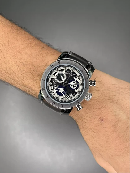 ساعت مچی بولگاری کورنوگراف بند سیلور صفحه اسکلتون Bvlgari