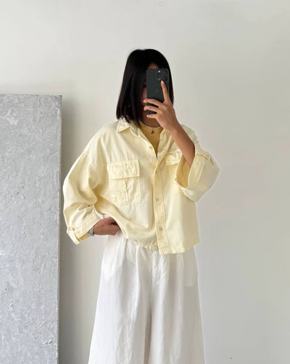 شومیز سپیدار لیمویی🍋