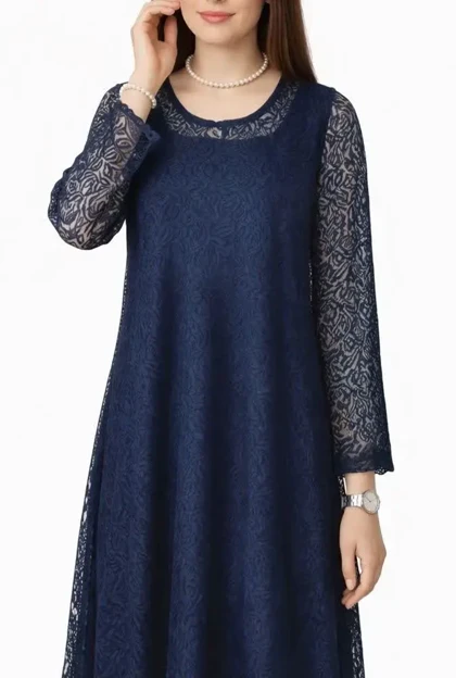 پیراهن بلند سوپر کلوش دانتل پرنسا