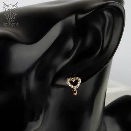 گوشواره ژوپینگ حلقه‌ای قلب الماسی