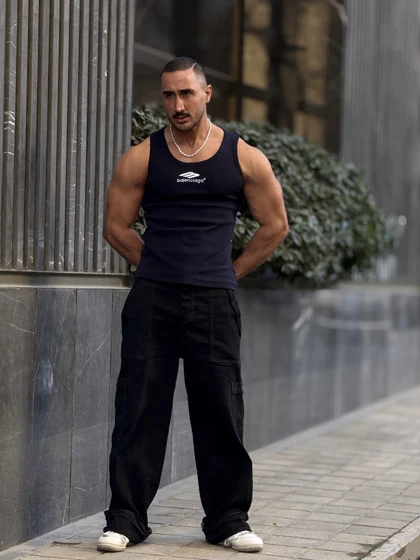 رکابی تنک تاپ BALENCIAGA کوپ آیسان اسلامی سرمه ای