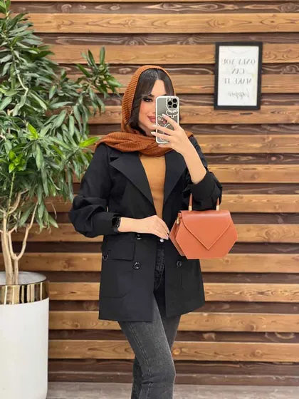 مانتو چهار دکمه جیب حلقه