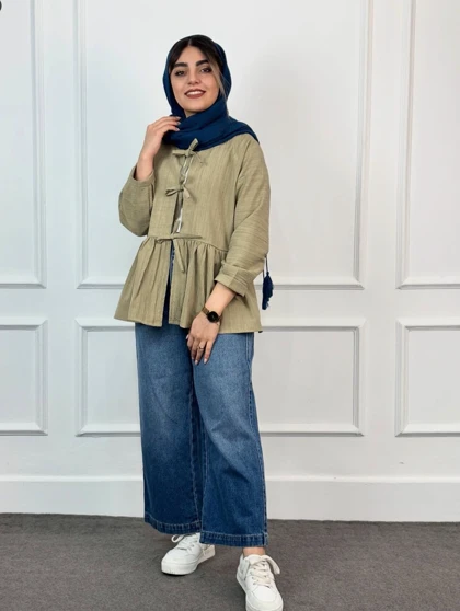 شومیز زنانه عروسکی چین‌دار