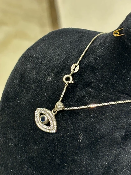 گردنبند نقره ایتالیایی زنانه چشم نظر 998