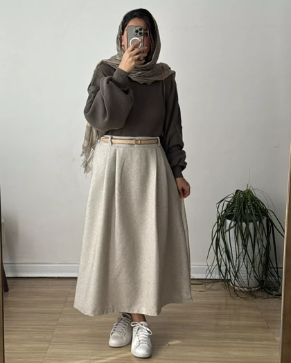 دامن پشمی نیلوفر