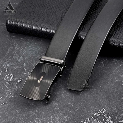 کمربند ساده مردانه Leather Ratchet Belt BL20
