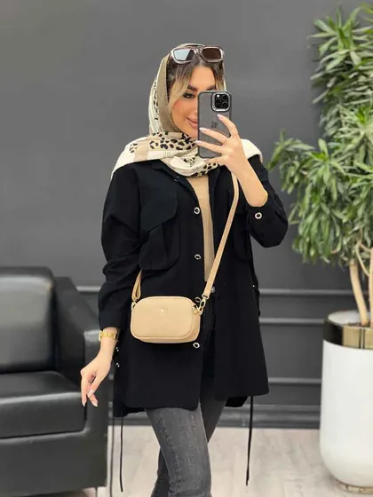 مانتو لینن جیب پیله بنددار