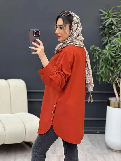 مانتو جیب نما بغل سه دکمه